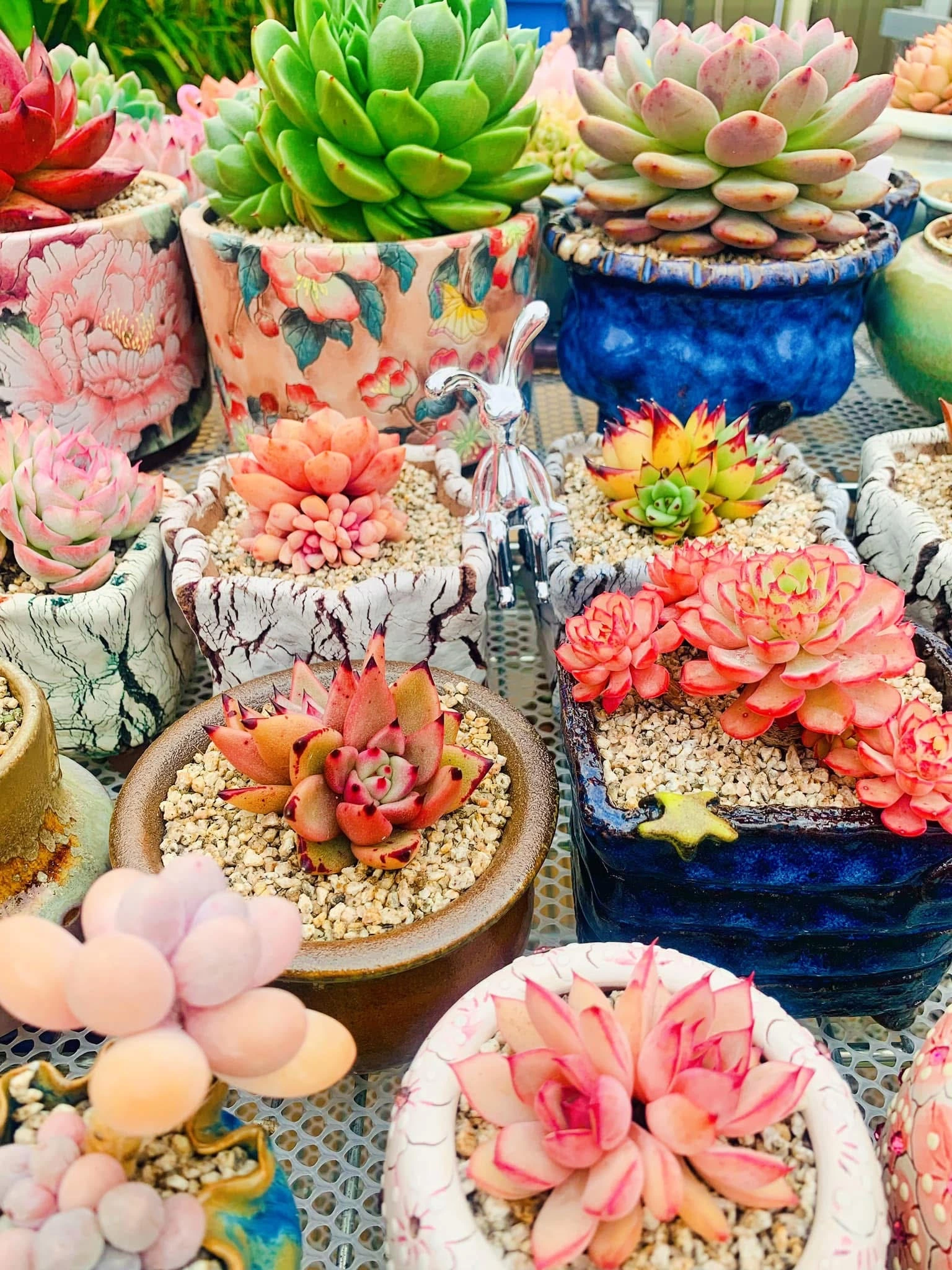 Textured pastel pots